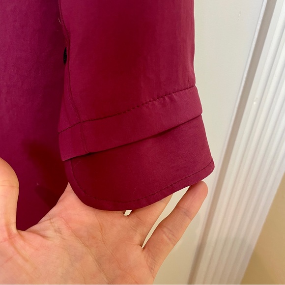 RARE Rag & Bone Deep Red Hi-Low Button Up - Picture 9 of 10